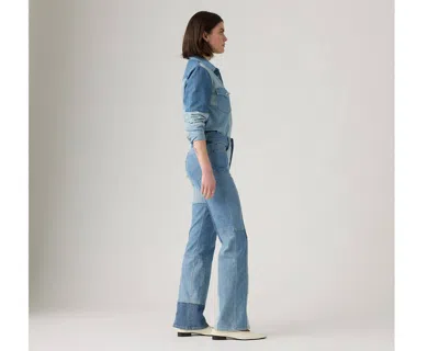 Levi's Wedgie Bootcut Patchwork Jeans In Blue