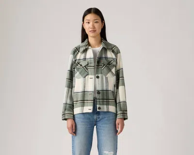 Levi's Wool Blend Raglan Sleeve Shirt Jacket In Multi