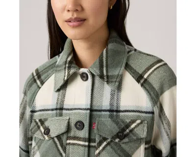 Levi's Wool Blend Raglan Sleeve Shirt Jacket In Multi