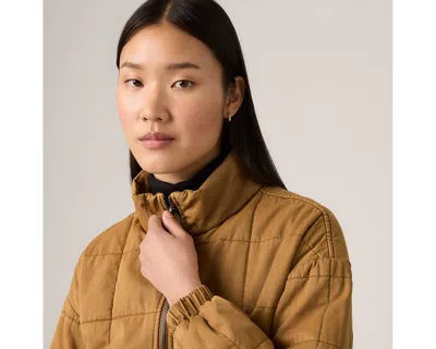 Levi's Box Quilted Relaxed Cotton Jacket In Brown
