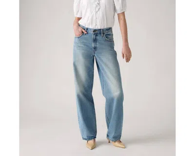 Levi's Womens Easy Days Barrel Baggy Dad Barrel-leg Denim Jeans In Blue