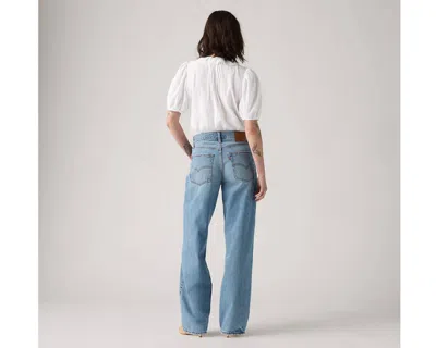 Levi's Womens Easy Days Barrel Baggy Dad Barrel-leg Denim Jeans In Blue