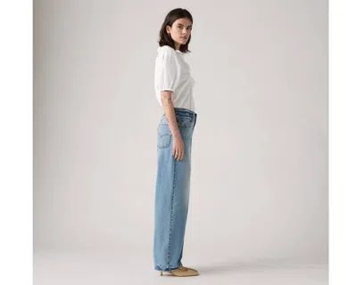 Levi's Womens Easy Days Barrel Baggy Dad Barrel-leg Denim Jeans In Blue