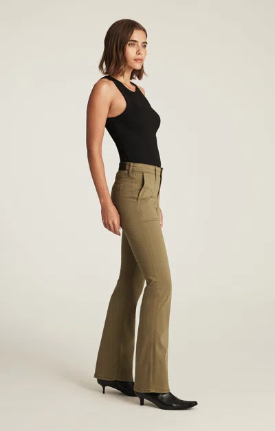 Mavi Vicky Patch Pocket Bootcut In Dark Olive Sateen In Green
