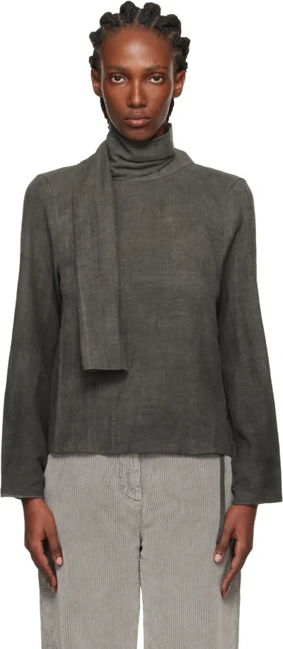 Our Legacy Dark Grey Cotton And Wool Blouse In Gray