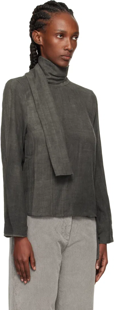 Our Legacy Dark Grey Cotton And Wool Blouse In Gray