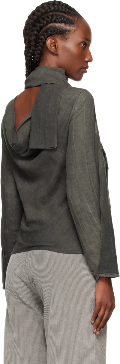 Our Legacy Dark Grey Cotton And Wool Blouse In Gray