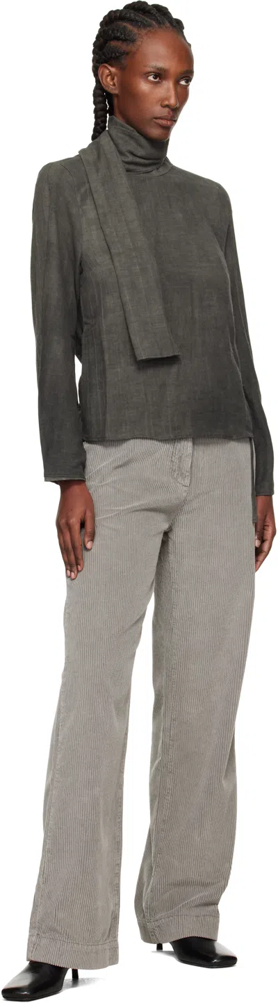 Our Legacy Dark Grey Cotton And Wool Blouse In Gray