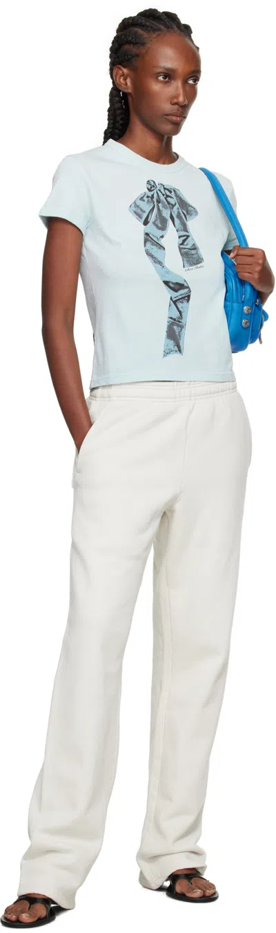 Acne Studios T-shirt Mit Schleifen-print In Blue