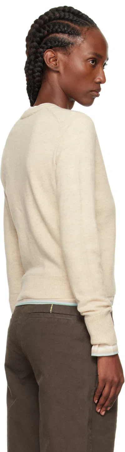 Acne Studios ベージュ ヤクウール フィット カーディガン In Yellow