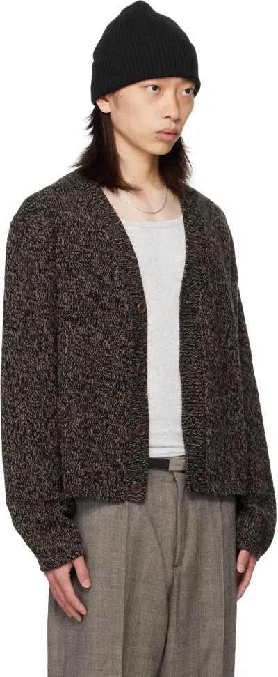 Our Legacy Brown Textured Wool Cardigan In Brown