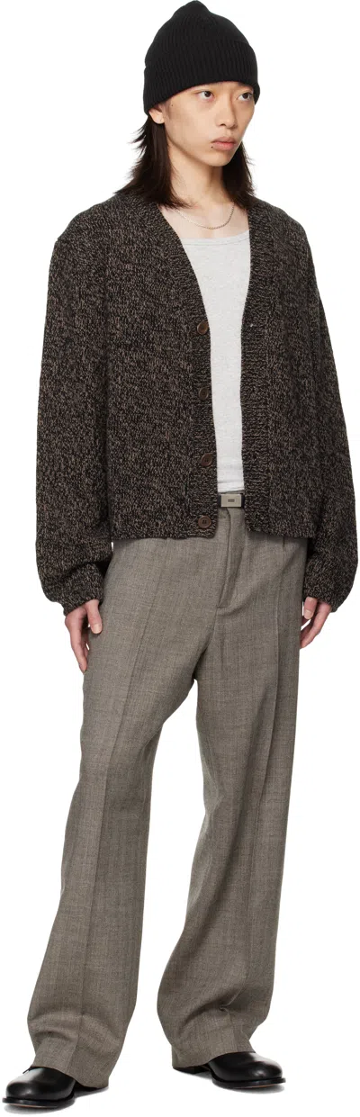 Our Legacy Brown Textured Wool Cardigan In Brown