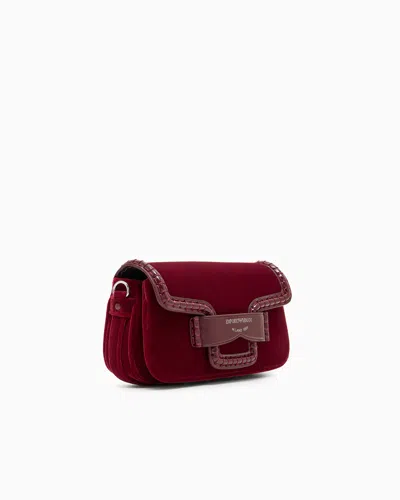 Emporio Armani Small Velvet Shoulder Bag With Buckle