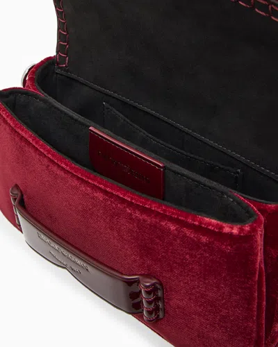 Emporio Armani Small Velvet Shoulder Bag With Buckle