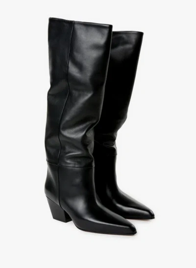 Paris Texas Black Texture-effect Leather Boots In Black
