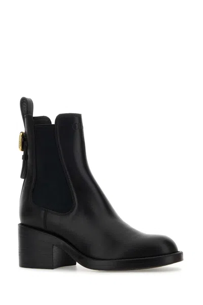 Chloé Dakota Buckled Leather Ankle Boots In Black