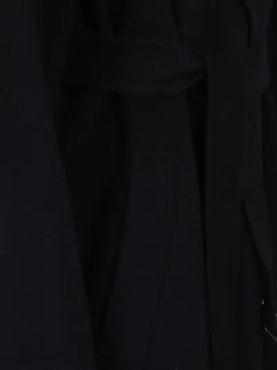 Weekend Max Mara Manu Belted Wool Midi Coat In Black