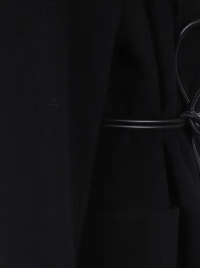 Sportmax Tie-cord Detail Single-breasted Coat In Black