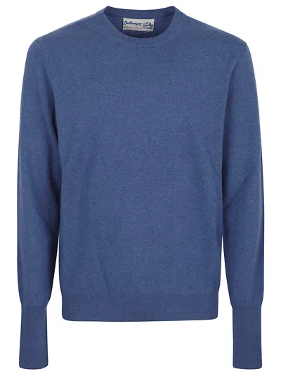 Ballantyne Cashmere Sweater With Classic Crew Neck In Blue