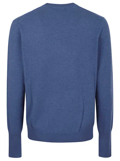Ballantyne Cashmere Sweater With Classic Crew Neck In Blue