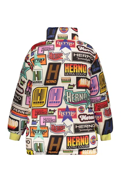 Herno Printed Reversible Puffer Jacket In Multi