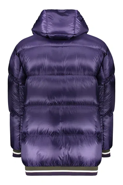Herno Drawstring-hood Quilted Jacket In Purple