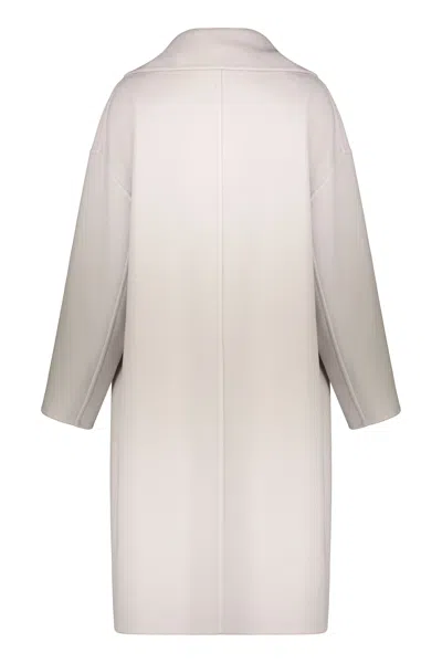 Herno Double-breasted Coat In White