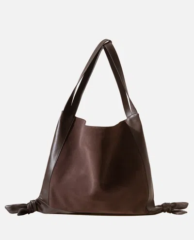 Hereu Knotted-detail Leather Shoulder Bag In Brown