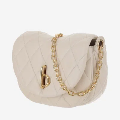 Burberry Small Rocking Horse Quilted Crossbody Bag In White
