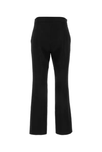 Gucci Logo Embroidered Bootcut Leg Trousers In Black