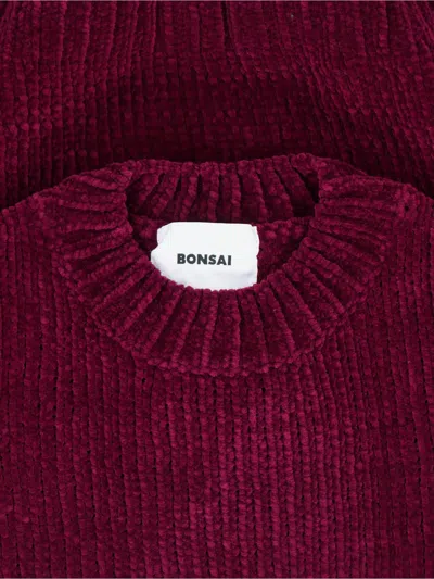 Bonsai Chenille Sweater In Burgundy