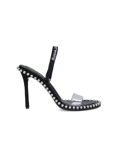 Alexander Wang Leather Sandals With Metal Details In Black