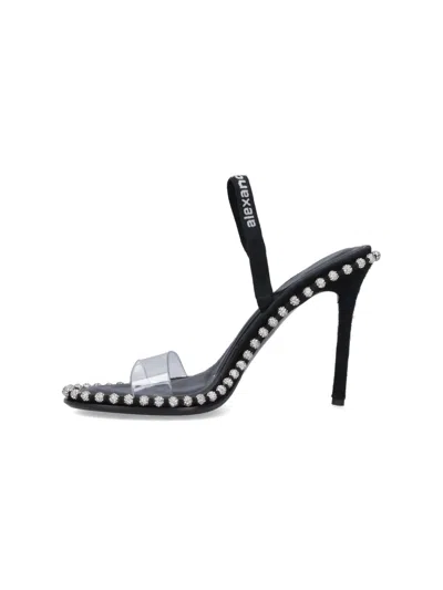 Alexander Wang Leather Sandals With Metal Details In Black