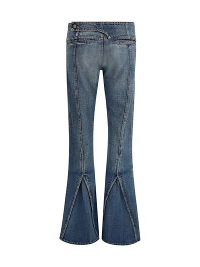 Coperni Panelled Flared Jeans In Blue