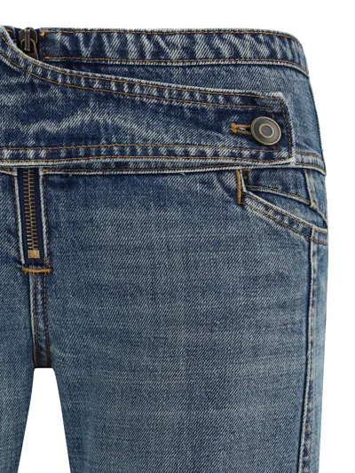 Coperni Panelled Flared Jeans In Blue