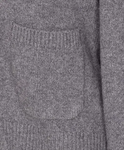 Lisa Yang V-neck Knit Cardigan With Front Buttons In Gray