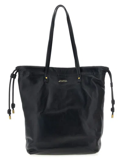 Isabel Marant Adjustable Strap Shoulder Bag With Top Handles In Black
