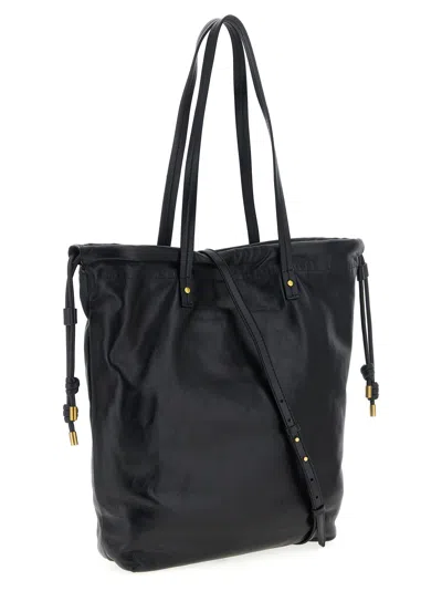 Isabel Marant Adjustable Strap Shoulder Bag With Top Handles In Black