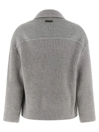 Peserico Double Cloth Jacket In Gray