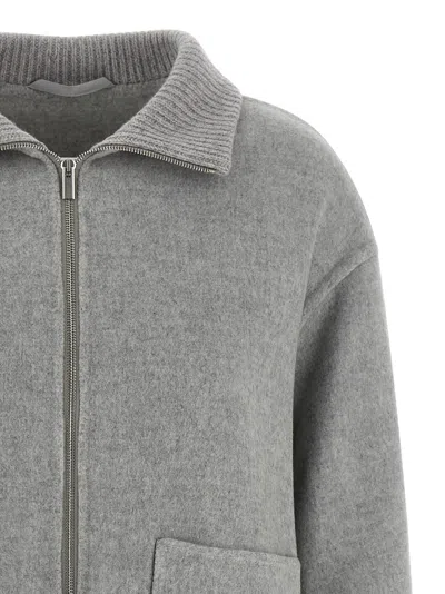 Peserico Double Cloth Jacket In Gray