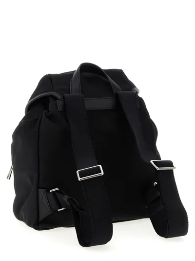 Moncler Versatile Polyester Backpack Adjustable Straps In Black