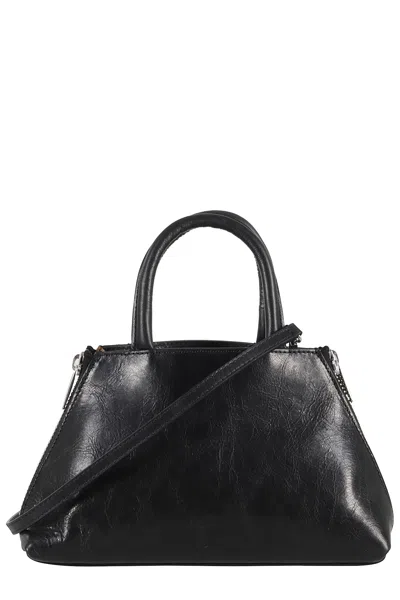 Coperni Data Leather Top Handle Bag In Black