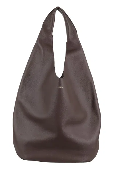 Apc A.p.c. Le Neige Shopper Bag - Leather - Brown In Brown