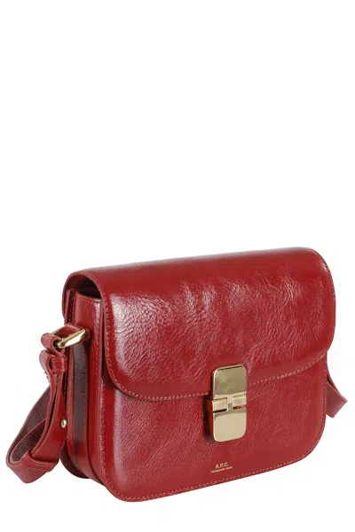 Apc A.p.c. Compact Grace Cross-body Bag With Magnetic Flap Closure In Red