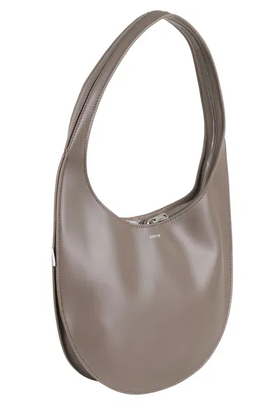 Coperni Medium Curved Shoulder Bag With Top Handle In Gray