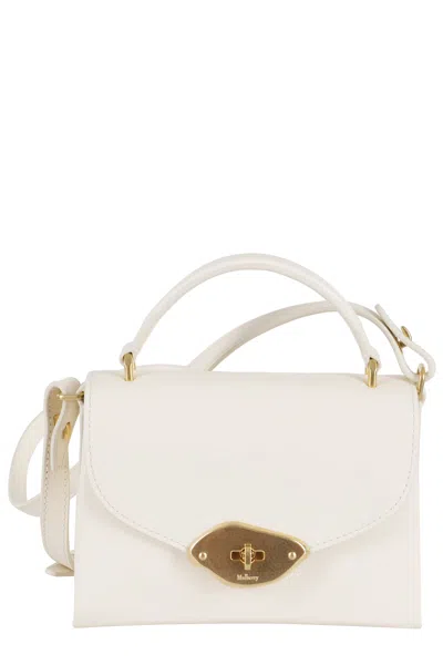 Mulberry Small Lana Top Handle High Gloss Leather In White