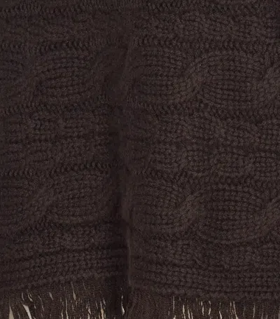 Guest In Residence Cropped Cable Sweater In Brown