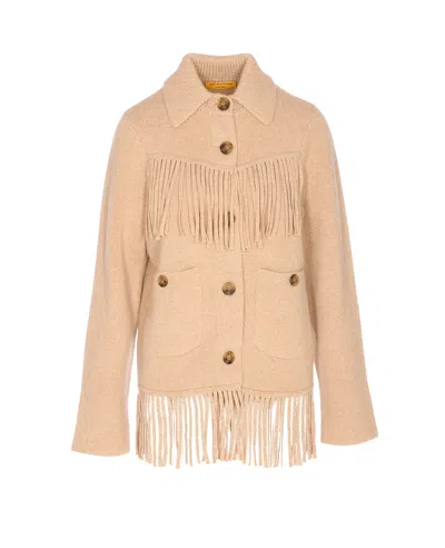 Guest In Residence Western Fringe Puffer Jackets Beige In Neutral