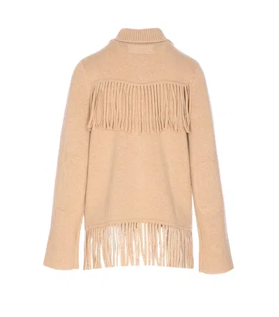 Guest In Residence Western Fringe Puffer Jackets Beige In Neutral