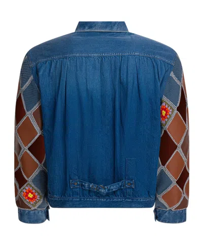 Kapital Panelled Denim Jacket In Blue